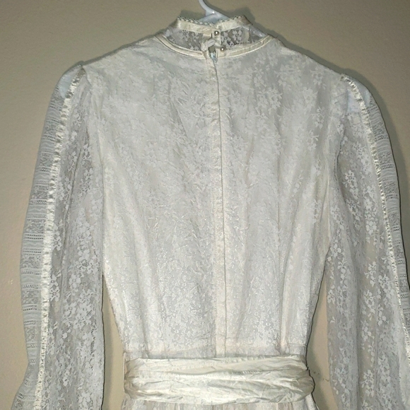 Vintage 70s Gunne Sax by Jessica San Francisco White Floral Lace - Picture 15 of 17